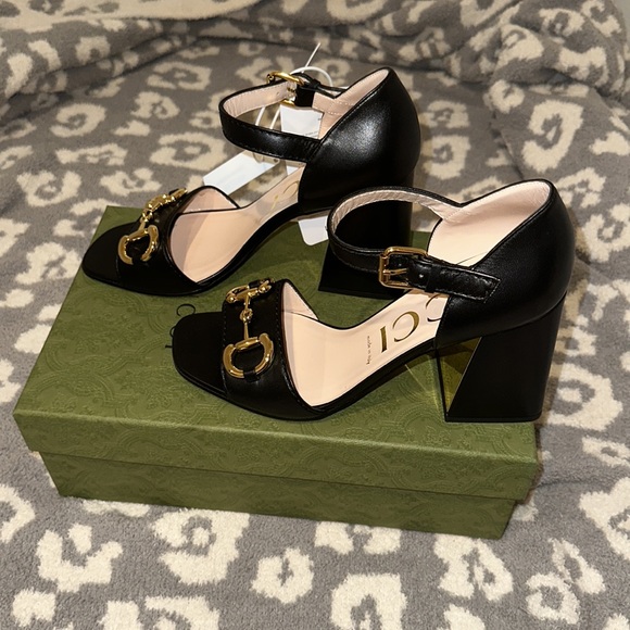 Authentic GUCCI 95mm Baby Leather Sandals W- Horsebit Authentic & NWT - Picture 8 of 17